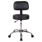 Medical Stool with Back Cushion and Adjustable Height - 275 lb Capacity