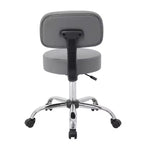 Medical Stool with Back Cushion and Adjustable Height - 275 lb Capacity