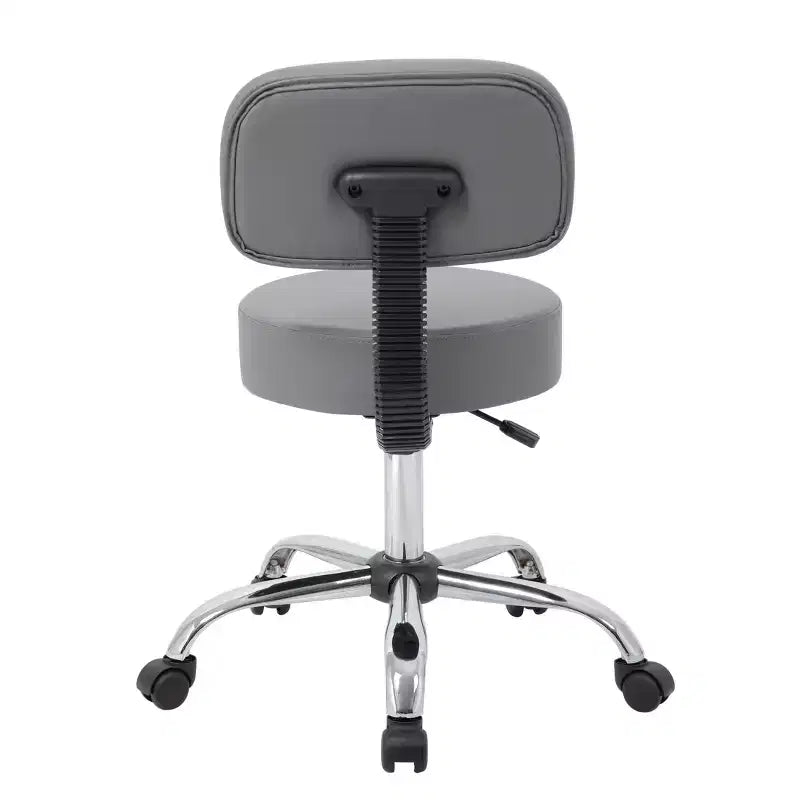 Medical Stool with Back Cushion and Adjustable Height - 275 lb Capacity