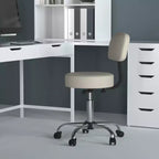 Medical Stool with Back Cushion and Adjustable Height - 275 lb Capacity