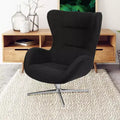 Retro Swivel Wing Accent Chair with LeatherSoft Upholstery - 500 lb Capacity