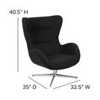 Retro Swivel Wing Accent Chair with LeatherSoft Upholstery - 500 lb Capacity