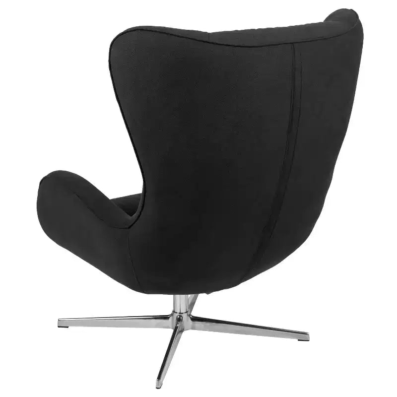 Retro Swivel Wing Accent Chair with LeatherSoft Upholstery - 500 lb Capacity