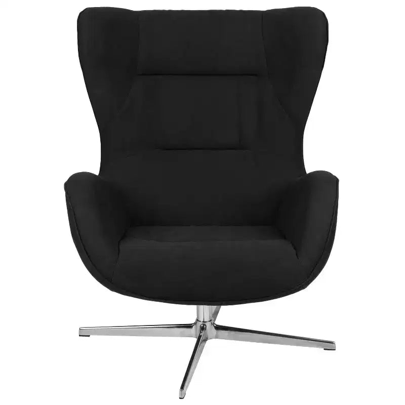 Retro Swivel Wing Accent Chair with LeatherSoft Upholstery - 500 lb Capacity