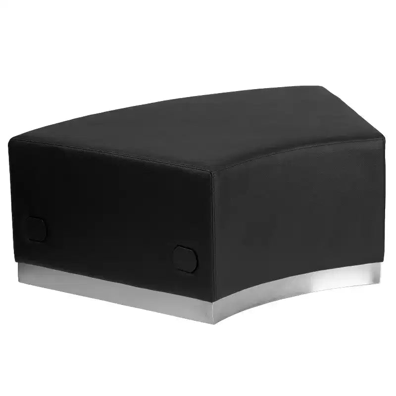 Modular Backless Convex Chair with Brushed Stainless Steel Base - 300 lb Capacity