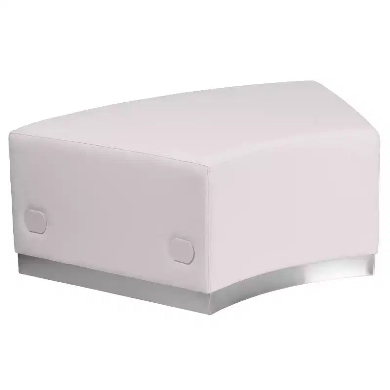 Modular Backless Convex Chair with Brushed Stainless Steel Base - 300 lb Capacity