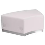 Modular Backless Convex Chair with Brushed Stainless Steel Base - 300 lb Capacity