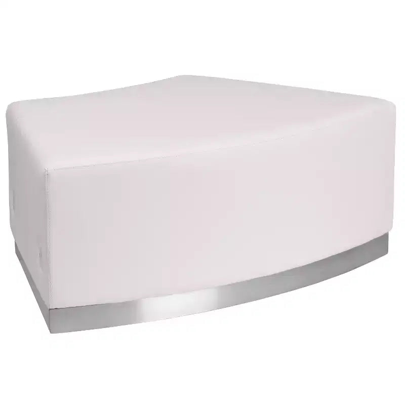 Modular Backless Convex Chair with Brushed Stainless Steel Base - 300 lb Capacity