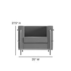 Contemporary LeatherSoft Chair with Double Bar Encasing Frame - 550 lb Capacity