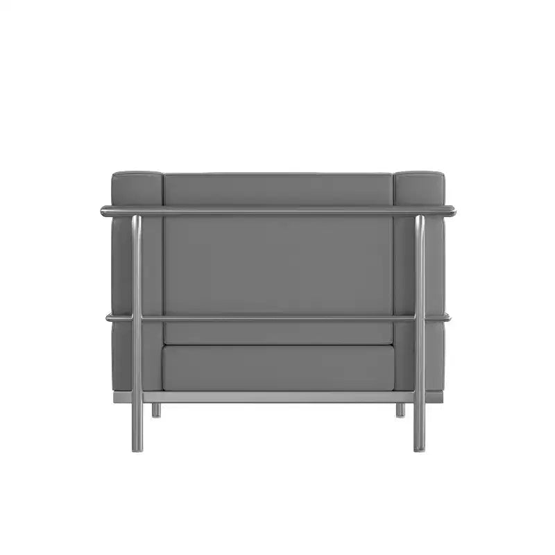 Contemporary LeatherSoft Chair with Double Bar Encasing Frame - 550 lb Capacity