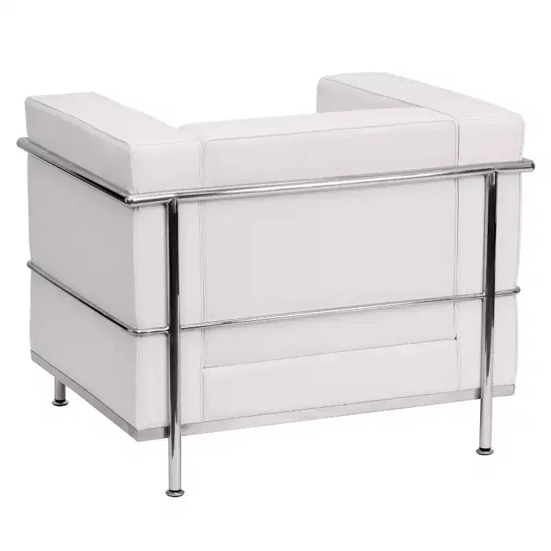 Contemporary LeatherSoft Chair with Double Bar Encasing Frame - 550 lb Capacity