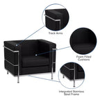 Contemporary LeatherSoft Chair with Double Bar Encasing Frame - 550 lb Capacity