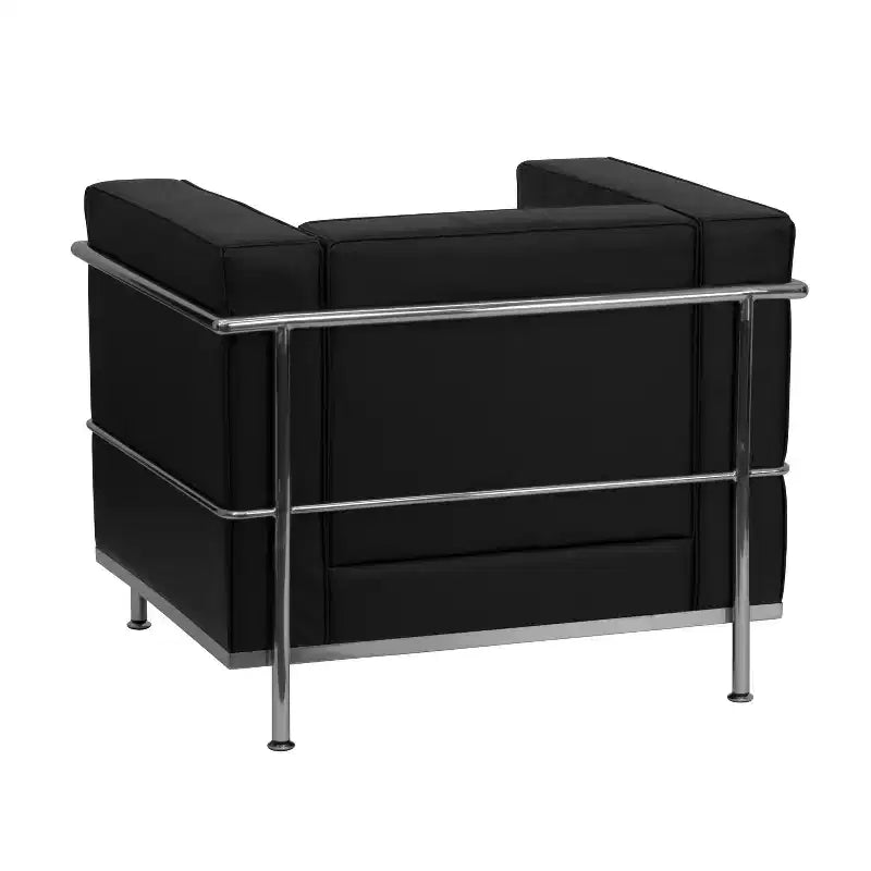 Contemporary LeatherSoft Chair with Double Bar Encasing Frame - 550 lb Capacity