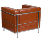 Contemporary LeatherSoft Chair with Double Bar Encasing Frame - 550 lb Capacity
