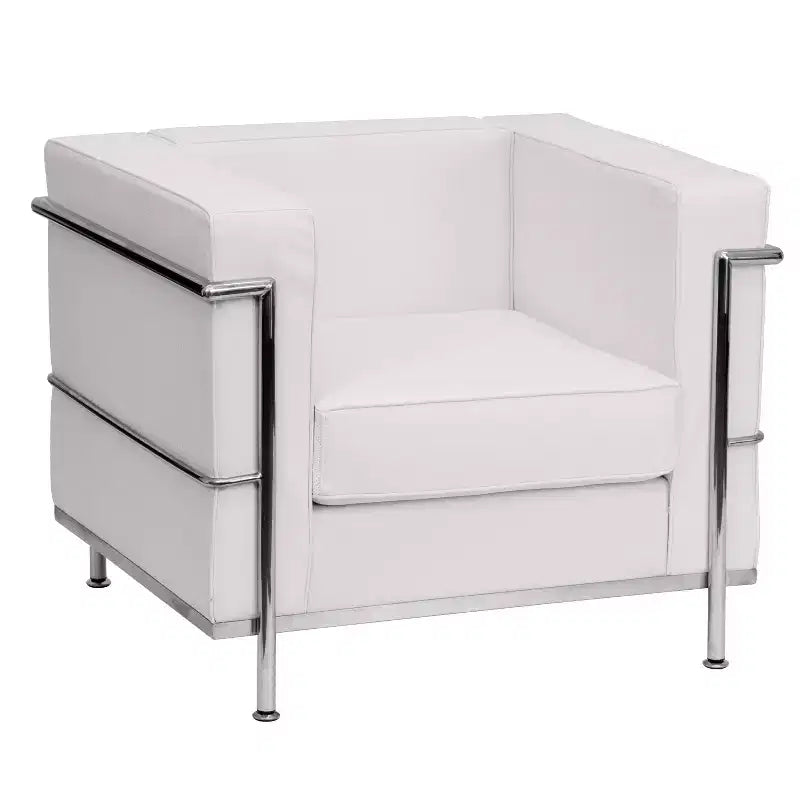 Contemporary LeatherSoft Chair with Double Bar Encasing Frame - 550 lb Capacity
