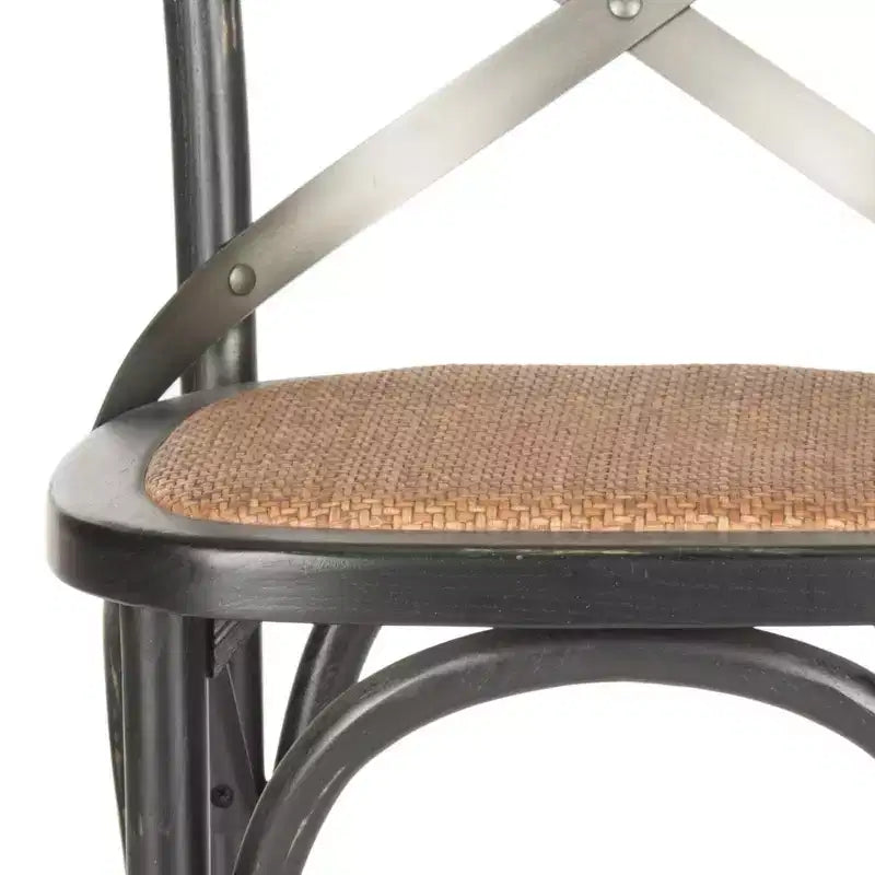 X-Back Bar Stool - Antique White Birch Wood, 44.1"H, 290 lb Capacity