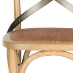 X-Back Bar Stool - Antique White Birch Wood, 44.1"H, 290 lb Capacity