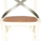 X-Back Bar Stool - Antique White Birch Wood, 44.1"H, 290 lb Capacity