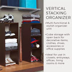 Stackable 2-Cube Storage Organizer - 31", Espresso, 2-Pack