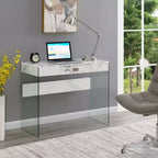 36" Glass Top Desk with Drawer - 30"H x 15.75"D
