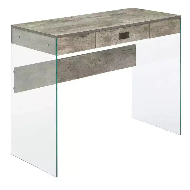 36" Glass Top Desk with Drawer - 30"H x 15.75"D