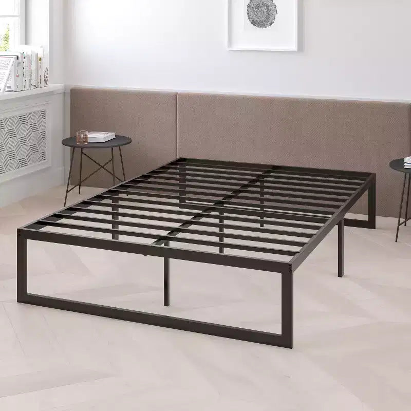 14" Twin Metal Platform Bed Frame with Steel Slat Support - No Box Spring Needed