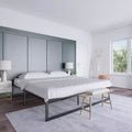 14" Twin Metal Platform Bed Frame with Steel Slat Support - No Box Spring Needed