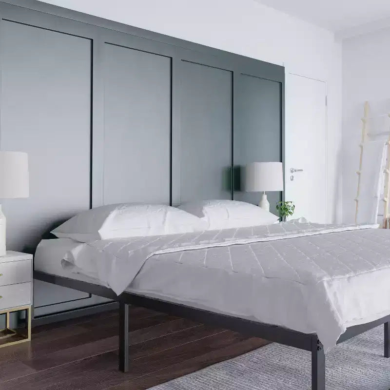 14" Twin Metal Platform Bed Frame with Steel Slat Support - No Box Spring Needed