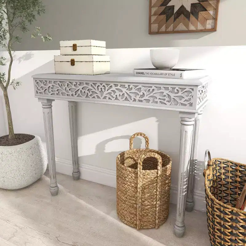 Farmhouse Mango Wood Console Table - 36"W x 30"H