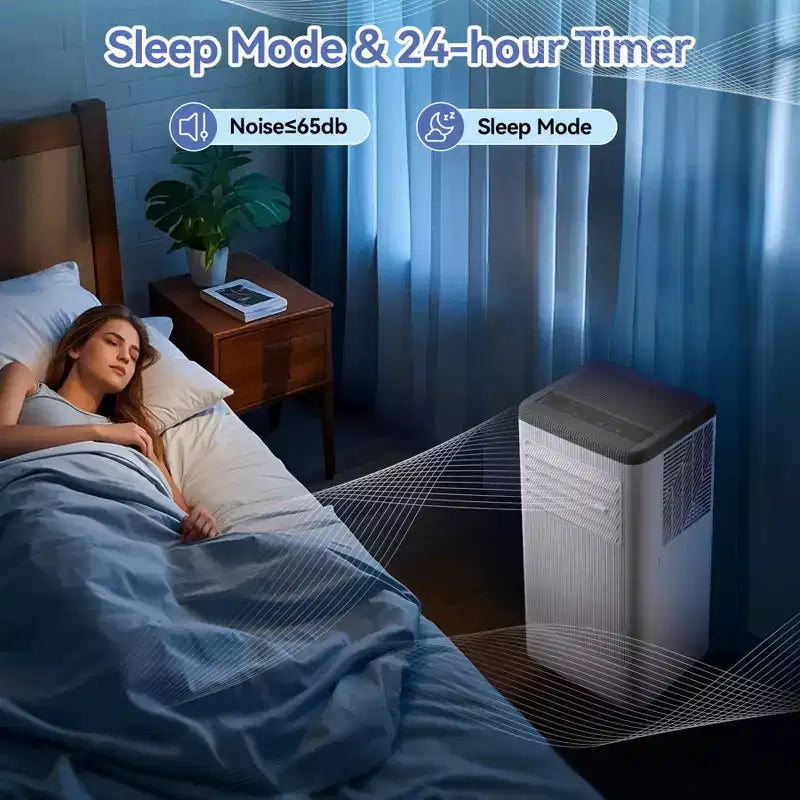 Climatiseur Portable, Flarhetoric 10000 BTU Climatisation/Ventilation/Déshumidification 3 EN 1, Unité AC Portable pour Pièce de 52 m², Unités pour Pièces à Faible Bruit