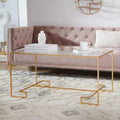 Artisan Iron Coffee Table with Glass Top - Gold, 41"W