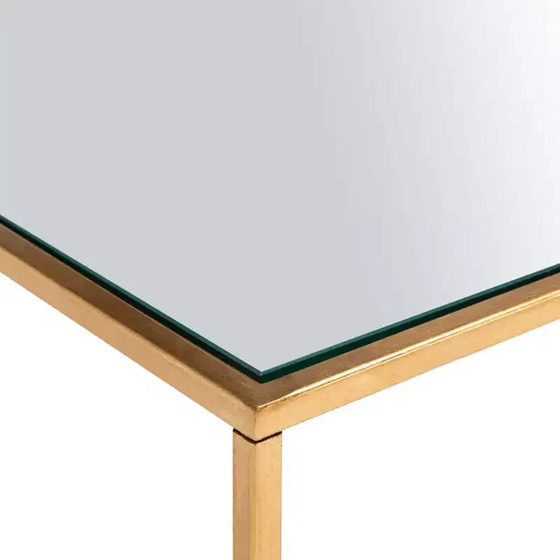 Artisan Iron Coffee Table with Glass Top - Gold, 41"W