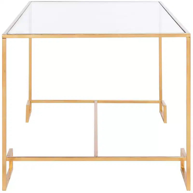 Artisan Iron Coffee Table with Glass Top - Gold, 41"W