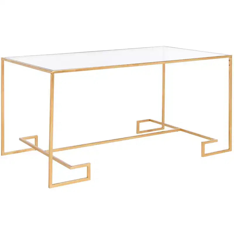 Artisan Iron Coffee Table with Glass Top - Gold, 41"W