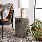Round Aluminum Accent Table Stool - Silver, 13.5" x 18", 275 lb Capacity