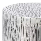 Round Aluminum Accent Table Stool - Silver, 13.5" x 18", 275 lb Capacity