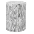Round Aluminum Accent Table Stool - Silver, 13.5" x 18", 275 lb Capacity