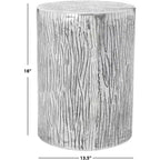 Round Aluminum Accent Table Stool - Silver, 13.5" x 18", 275 lb Capacity