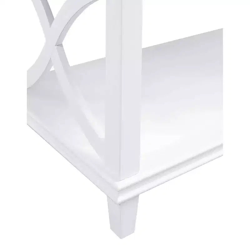 Coffee Table with Gray Top and White Frame - MDF, 47"W