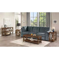 Coffee Table with Gray Top and White Frame - MDF, 47"W