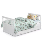 Twin Captain's Bed with Trundle and 3 Drawers for Kids - Solid Pine, Multiple Colors