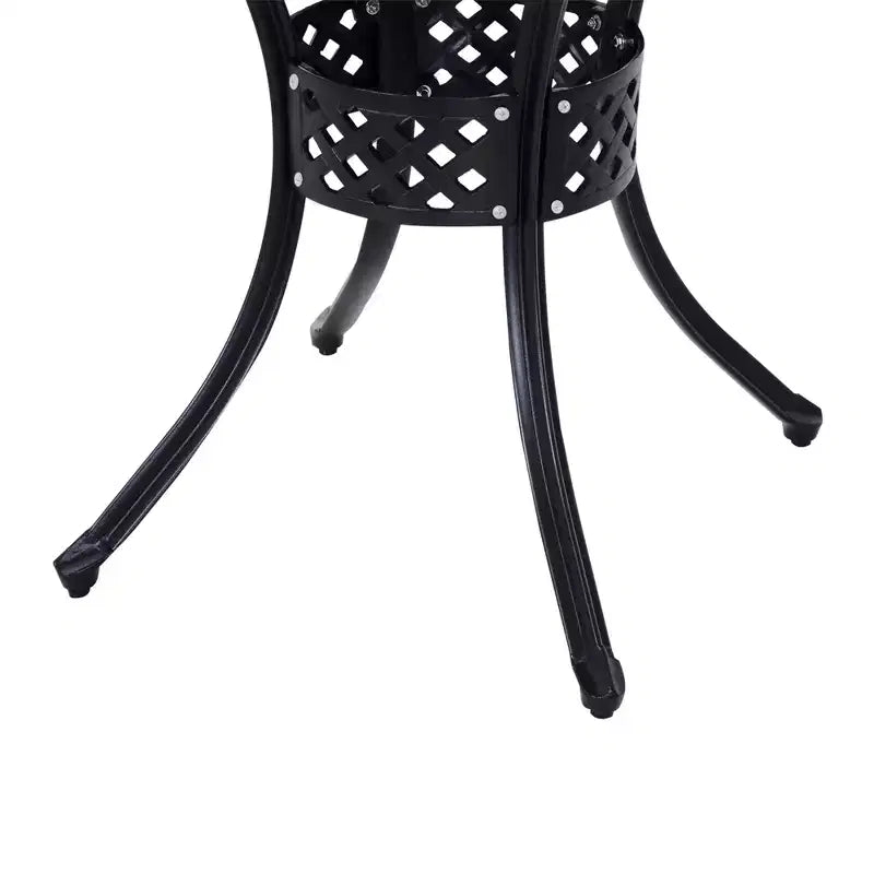 Outsunny 33 Table à manger de patio ronde en aluminium moulé Table de bistrot d'extérieur avec trou pour parasol - Noir