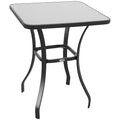 Outsunny 33 Square Bistro Table Garden Dining Table Outdoor Tempered Glass Table