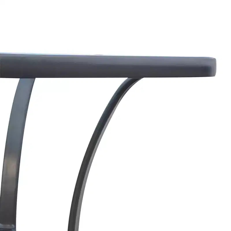 Outsunny Table de bistro carrée 33 po Table de jardin à manger Table d'extérieur en verre trempé