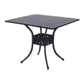 Outsunny 36 x 36 Square Patio Table with Umbrella Hole, Aluminum Outdoor Dining Table, Outdoor Bistro Table for Garden, Backyard, Porch, Black