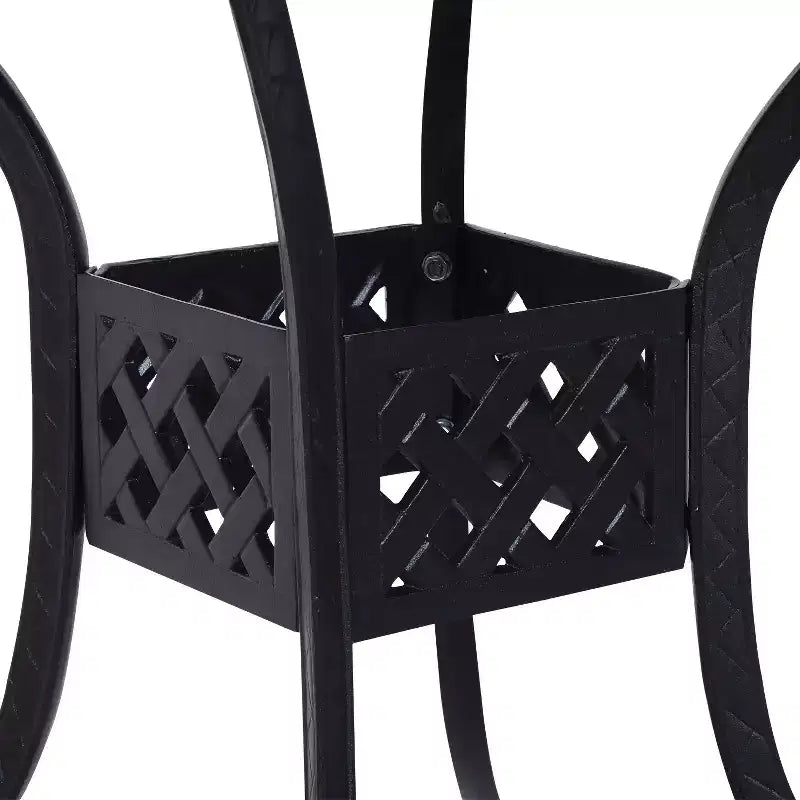 Table de patio carrée Outsunny 36 x 36 avec trou pour parasol, table à manger d'extérieur en aluminium, table de bistro d'extérieur pour jardin, arrière-cour, porche, noir