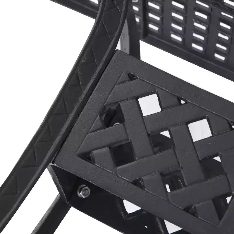 Table de patio carrée Outsunny 36 x 36 avec trou pour parasol, table à manger d'extérieur en aluminium, table de bistro d'extérieur pour jardin, arrière-cour, porche, noir