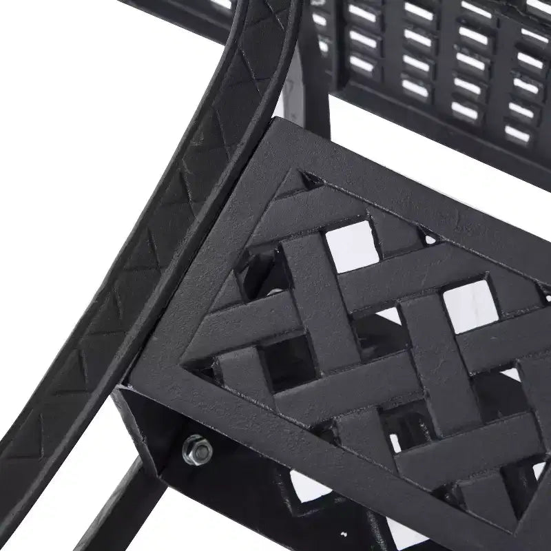 Table de patio carrée Outsunny 36 x 36 avec trou pour parasol, table à manger d'extérieur en aluminium, table de bistro d'extérieur pour jardin, arrière-cour, porche, noir
