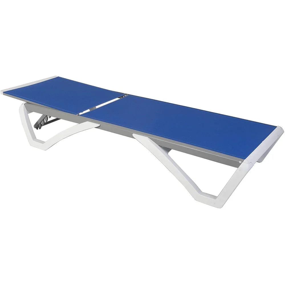 Kozyard Alan Chaise longue de patio inclinable et réglable, entièrement plate, en aluminium et résine de polypropylène