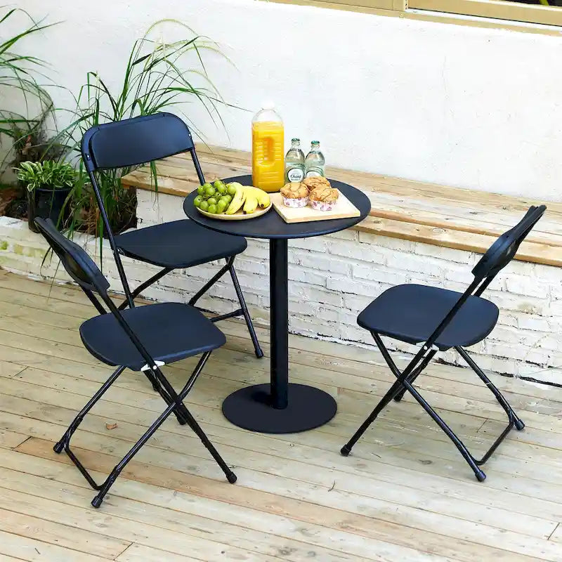 Chaise pliante en plastique, lot de 10, capacité de 158 kg pour événements, bureau, mariage, fête, pique-nique, cuisine, salle à manger